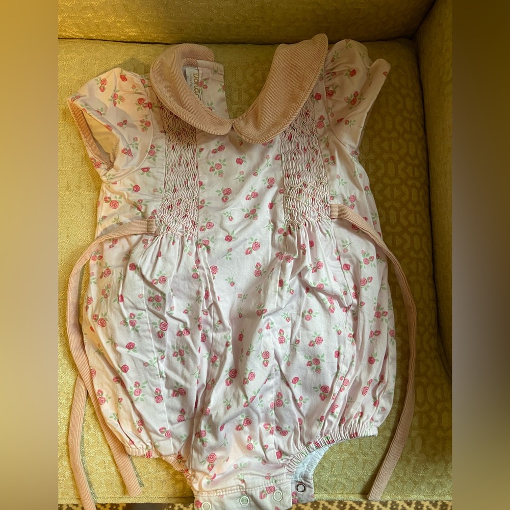 Dondolo Smocked Rose print Bubble 24M